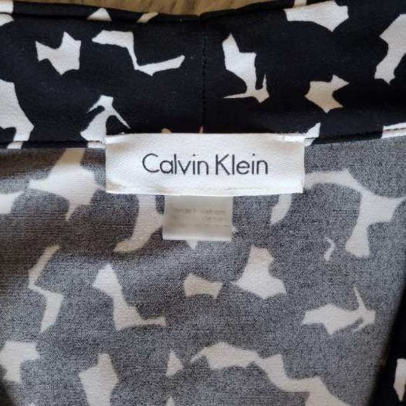 Calvin Klein Black and White Animal Print Blouse - Picture 3 of 4